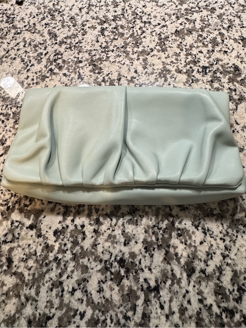 Express Mint Green Pleated Clutch